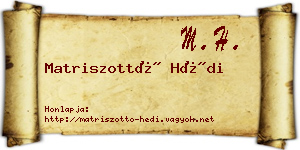 Matriszottó Hédi névjegykártya
